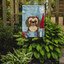Load image into Gallery viewer, Winter Holiday Chocolate Brown Shih Tzu Garden Flag – Decorative Outdoor Yard Flag BB1745GF