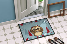 Load image into Gallery viewer, Winter Holiday Chocolate Brown Shih Tzu Doormat - 24x36 Decorative Floor Mat – Indoor/Outdoor Rug with Artistic Flair BB1745JMAT