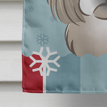 Load image into Gallery viewer, Winter Holiday Gray Silver Shih Tzu Flag Canvas House Size BB1746CHF