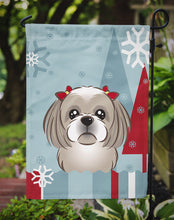 Load image into Gallery viewer, Winter Holiday Gray Silver Shih Tzu Garden Flag – Decorative Outdoor Yard Flag BB1746GF