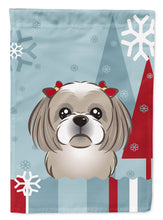 Load image into Gallery viewer, Winter Holiday Gray Silver Shih Tzu Garden Flag – Decorative Outdoor Yard Flag BB1746GF