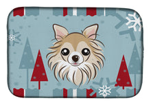 Load image into Gallery viewer, Winter Holiday Chihuahua Dish Drying Mat – Absorbent, Artistic Kitchen Essentials BB1747DDM