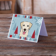 Load image into Gallery viewer, Winter Holiday Golden Retriever Greeting Cards -  Blank Note Cards – 8-Pack of Artist-Designed Cards with Envelopes