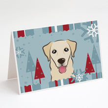 Load image into Gallery viewer, Winter Holiday Golden Retriever Greeting Cards -  Blank Note Cards – 8-Pack of Artist-Designed Cards with Envelopes