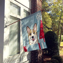 Load image into Gallery viewer, Winter Holiday Sable Corgi Flag Canvas House Size BB1749CHF