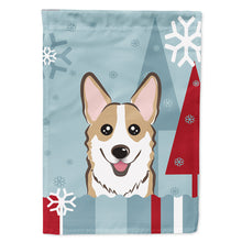 Load image into Gallery viewer, Winter Holiday Sable Corgi Flag Canvas House Size BB1749CHF
