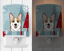 Load image into Gallery viewer, Winter Holiday Sable Corgi Ceramic Night Light BB1749CNL
