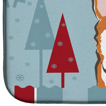 Load image into Gallery viewer, Winter Holiday Red Corgi Dish Drying Mat – Absorbent, Artistic Kitchen Essentials BB1750DDM