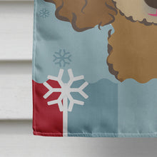 Load image into Gallery viewer, Winter Holiday Chocolate Brown Poodle Flag Canvas House Size BB1752CHF