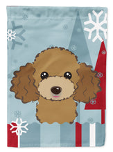 Load image into Gallery viewer, Winter Holiday Chocolate Brown Poodle Garden Flag – Decorative Outdoor Yard Flag BB1752GF