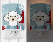 Load image into Gallery viewer, Winter Holiday White Poodle Ceramic Night Light BB1753CNL