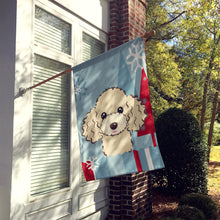 Load image into Gallery viewer, Winter Holiday Buff Poodle Flag Canvas House Size BB1754CHF