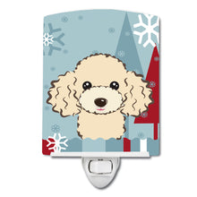 Load image into Gallery viewer, Winter Holiday Buff Poodle Ceramic Night Light BB1754CNL