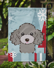 Load image into Gallery viewer, Winter Holiday Silver Gray Poodle Garden Flag – Decorative Outdoor Yard Flag BB1755GF