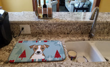 Load image into Gallery viewer, Winter Holiday Jack Russell Terrier Dish Drying Mat – Absorbent, Artistic Kitchen Essentials BB1756DDM