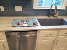 Load image into Gallery viewer, Winter Holiday Jack Russell Terrier Dish Drying Mat – Absorbent, Artistic Kitchen Essentials BB1756DDM