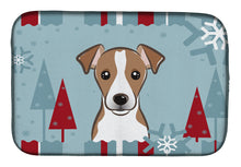 Load image into Gallery viewer, Winter Holiday Jack Russell Terrier Dish Drying Mat – Absorbent, Artistic Kitchen Essentials BB1756DDM