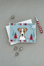 Load image into Gallery viewer, Winter Holiday Jack Russell Terrier Greeting Cards -  Blank Note Cards – 8-Pack of Artist-Designed Cards with Envelopes