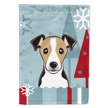 Load image into Gallery viewer, Winter Holiday Jack Russell Terrier Flag Canvas House Size BB1757CHF