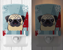 Load image into Gallery viewer, Winter Holiday Fawn Pug Ceramic Night Light BB1758CNL