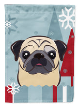 Load image into Gallery viewer, Winter Holiday Fawn Pug Garden Flag – Decorative Outdoor Yard Flag BB1758GF