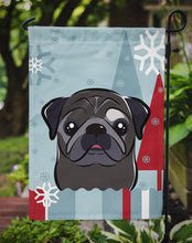 Load image into Gallery viewer, Winter Holiday Black Pug Garden Flag – Decorative Outdoor Yard Flag BB1759GF