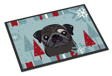 Load image into Gallery viewer, Winter Holiday Black Pug Doormat - 24x36 Decorative Floor Mat – Indoor/Outdoor Rug with Artistic Flair BB1759JMAT
