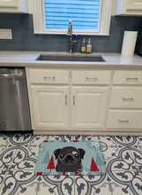 Load image into Gallery viewer, Winter Holiday Black Pug Machine Washable Memory Foam Mat BB1759RUG