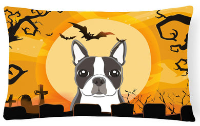 Halloween Boston Terrier Fabric Decorative Pillow BB1761PW1216