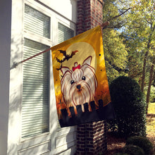 Load image into Gallery viewer, Halloween Yorkie Yorkshire Terrier Flag Canvas House Size BB1762CHF