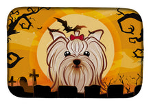 Load image into Gallery viewer, Halloween Yorkie Yorkishire Terrier Dish Drying Mat – Absorbent, Artistic Kitchen Essentials BB1762DDM