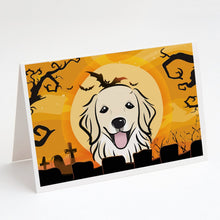 Load image into Gallery viewer, Halloween Golden Retriever Greeting Cards -  Blank Note Cards – 8-Pack of Artist-Designed Cards with Envelopes