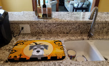 Load image into Gallery viewer, Halloween Schnauzer Dish Drying Mat – Absorbent, Artistic Kitchen Essentials BB1764DDM