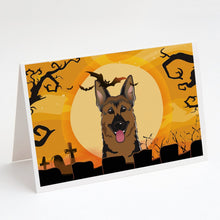 Load image into Gallery viewer, Halloween German Shepherd Greeting Cards -  Blank Note Cards – 8-Pack of Artist-Designed Cards with Envelopes