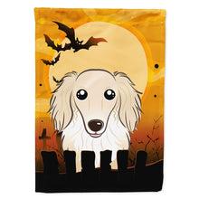 Load image into Gallery viewer, Halloween Longhair Creme Dachshund Flag Canvas House Size BB1770CHF
