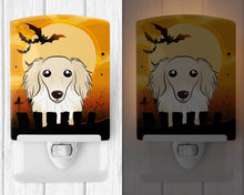Load image into Gallery viewer, Halloween Longhair Creme Dachshund Ceramic Night Light BB1770CNL