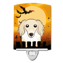 Load image into Gallery viewer, Halloween Longhair Creme Dachshund Ceramic Night Light BB1770CNL