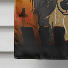 Load image into Gallery viewer, Halloween Longhair Black and Tan Dachshund Flag Canvas House Size BB1771CHF