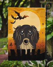 Load image into Gallery viewer, Halloween Longhair Black and Tan Dachshund Garden Flag – Decorative Outdoor Yard Flag BB1771GF