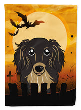 Load image into Gallery viewer, Halloween Longhair Black and Tan Dachshund Garden Flag – Decorative Outdoor Yard Flag BB1771GF