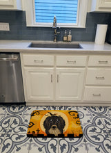 Load image into Gallery viewer, Halloween Longhair Black and Tan Dachshund Machine Washable Memory Foam Mat BB1771RUG
