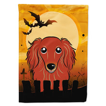 Load image into Gallery viewer, Halloween Longhair Red Dachshund Flag Canvas House Size BB1772CHF