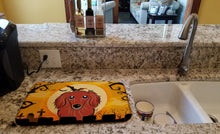Load image into Gallery viewer, Halloween Longhair Red Dachshund Dish Drying Mat – Absorbent, Artistic Kitchen Essentials BB1772DDM