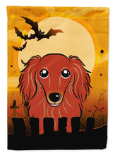 Load image into Gallery viewer, Halloween Longhair Red Dachshund Garden Flag – Decorative Outdoor Yard Flag BB1772GF