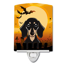Load image into Gallery viewer, Halloween Smooth Black and Tan Dachshund Ceramic Night Light BB1773CNL