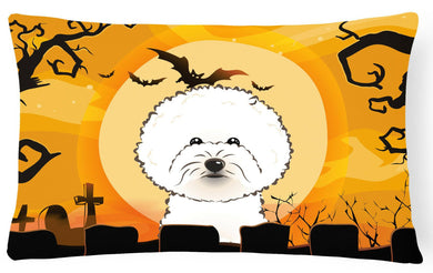 Halloween Bichon Frise Fabric Decorative Pillow BB1775PW1216