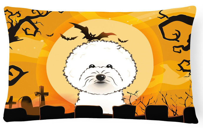 Halloween Bichon Frise Fabric Decorative Pillow BB1775PW1216