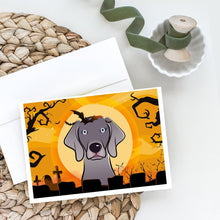 Load image into Gallery viewer, Halloween Weimaraner Greeting Cards -  Blank Note Cards – 8-Pack of Artist-Designed Cards with Envelopes