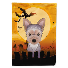 Load image into Gallery viewer, Halloween Yorkie Puppy Flag Canvas House Size BB1790CHF