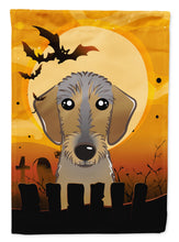 Load image into Gallery viewer, Halloween Wirehaired Dachshund Garden Flag – Decorative Outdoor Yard Flag BB1791GF